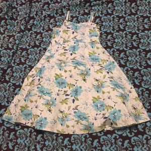 White and blue flower dress for girls